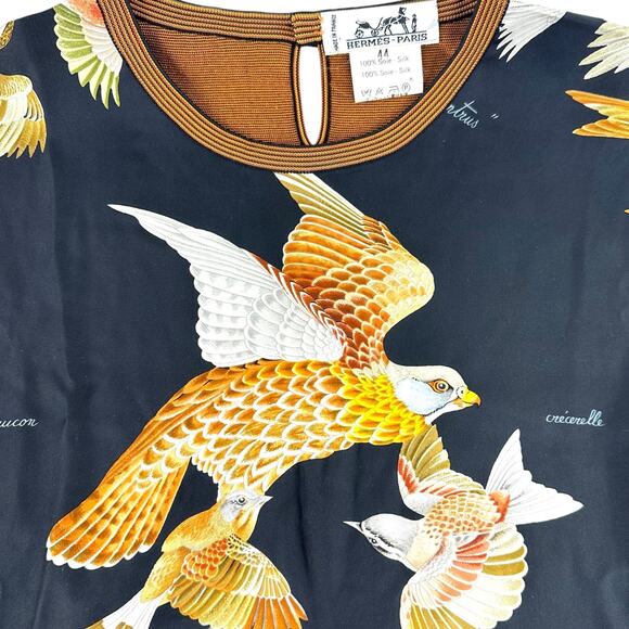 Hermès Vintage Silk Bird Top - Picture 7 of 10
